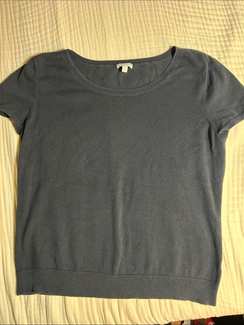 Talbots Short-Sleeve Knit Top in Black